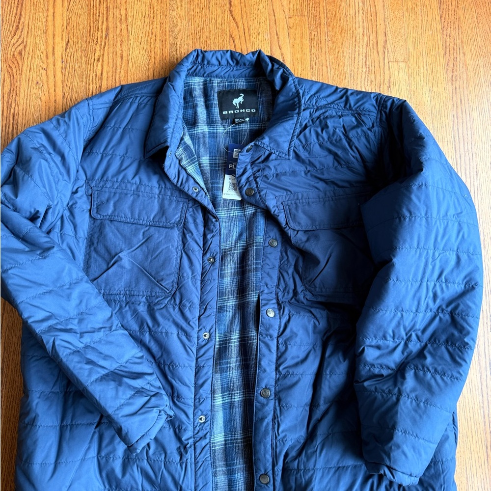Men's Blue Puffer Jacket ford bronco insulated nwt 2XL